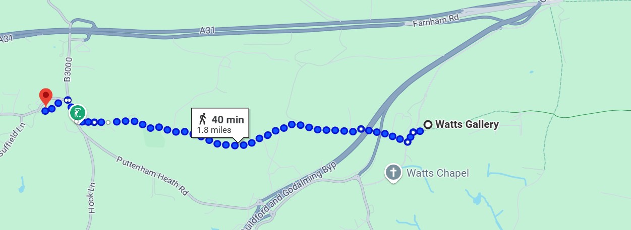 route for second part of walk